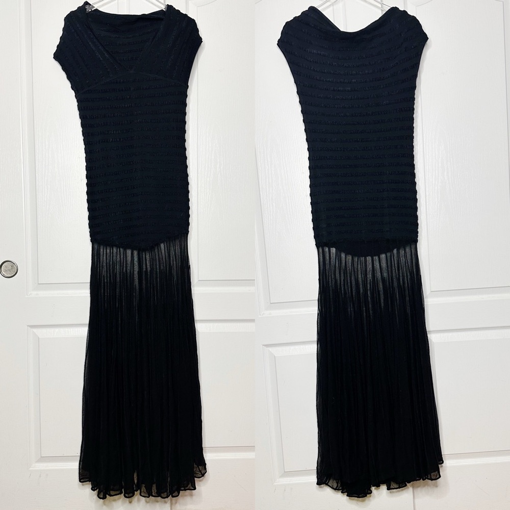 ALEXIS Marce Black Sheer Stripe Maxi Dress Off-Shoulder Size XL NWT - Picture 6 of 15